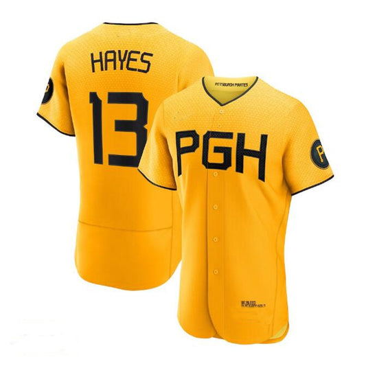 Pittsburgh Pirates #13 Ke'Bryan Hayes 2023 City Connect Authentic Player Jersey - Gold Baseball Jerseys