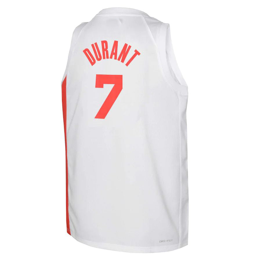 B.Nets #7 Kevin Durant 2022-23 Swingman Jersey White  Classic Edition Stitched American Basketball Jersey