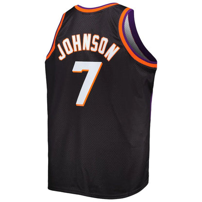 P.Suns #7 Kevin Johnson Mitchell & Ness Big & Tall Hardwood Classics 1996-97 Swingman Jersey Black Stitched American Basketball Jersey