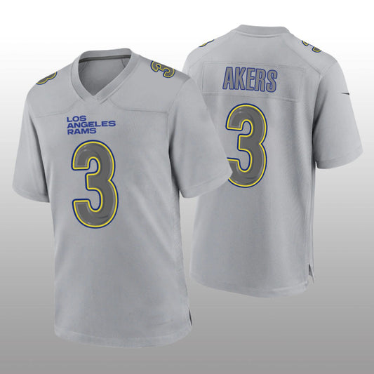 LA.Rams #3 Cam Akers Gray Atmosphere Game Jersey Stitched American Football Jerseys