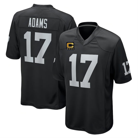 L.Raiders #17 Davante Adams 2022 Black Game Jersey Stitched American Football Jerseys with C patch