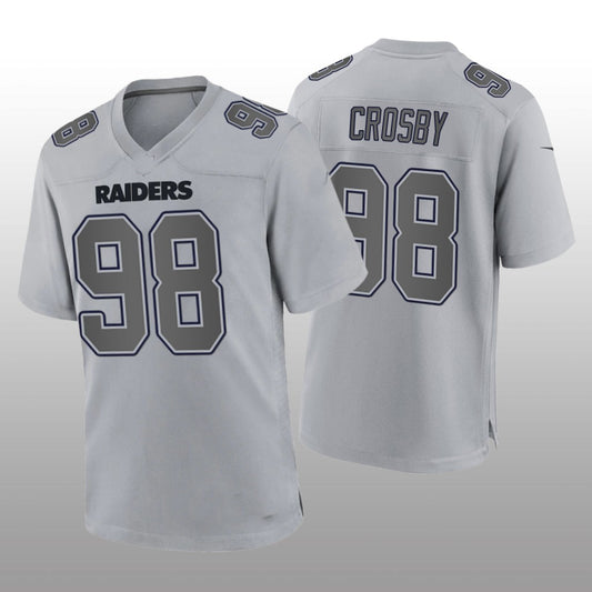 L.Raiders #98 Maxx Crosby Gray Atmosphere Game Jersey Stitched American Football Jerseys