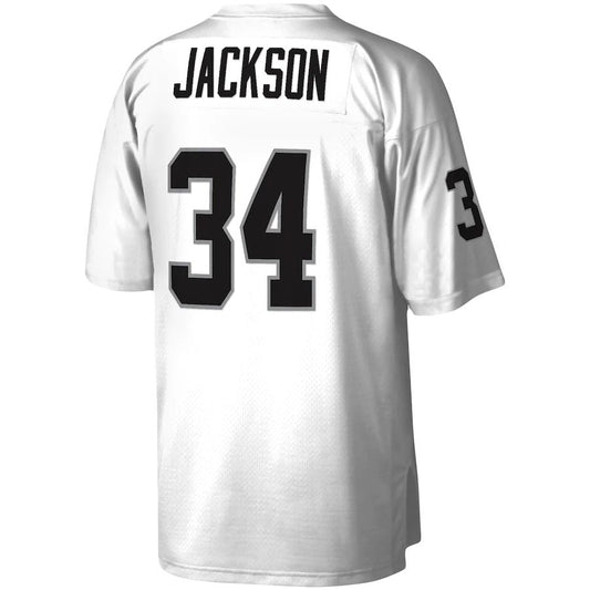 L.Raiders #34 Bo Jackson Mitchell & Ness White Legacy Replica Jersey Stitched American Football Jerseys