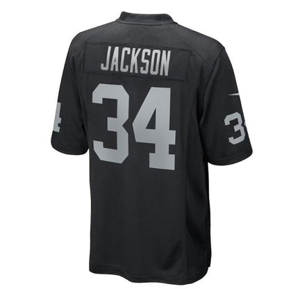 L.Raiders #34 Bo Jackson Black Game Retired Player Jersey Stitched American Football Jerseys