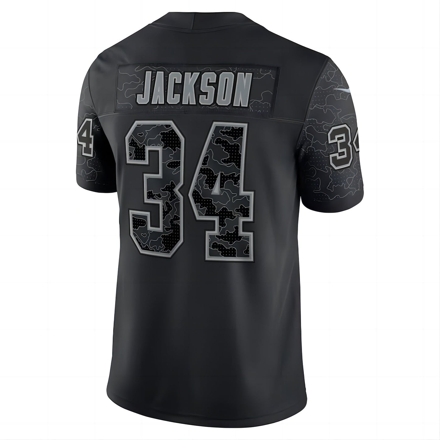 L.Raiders #34 Bo Jackson Black Retired Player RFLCTV Limited Jersey Stitched American Football Jerseys