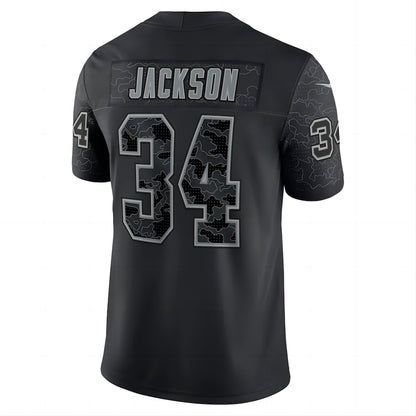 L.Raiders #34 Bo Jackson Black Retired Player RFLCTV Limited Jersey Stitched American Football Jerseys