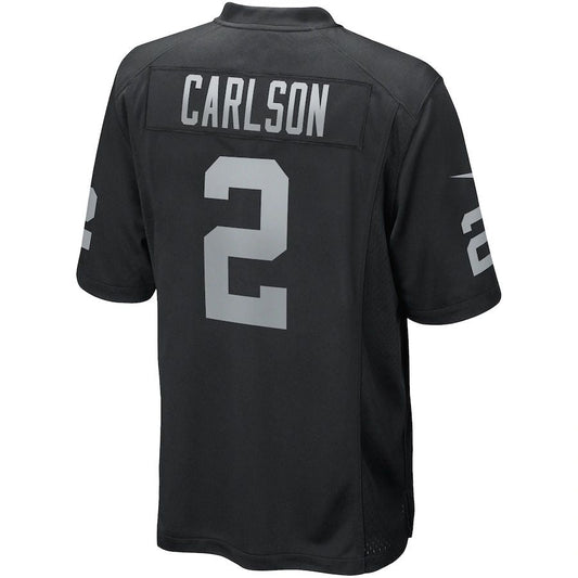 L.Raiders #2 Daniel Carlson Black Game Player Jersey Stitched American Football Jerseys