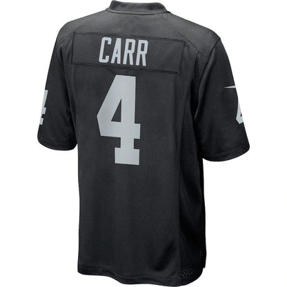 L.Raiders #4 Derek Carr Black Game Player Jersey Stitched American Football Jerseys