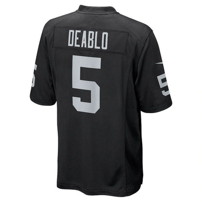 L.Raiders #5 Divine Deablo Black Player Game Jersey Stitched American Football Jerseys