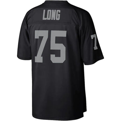 L.Raiders #75 Howie Long Mitchell & Ness Black Legacy Replica Jersey Stitched American Football Jerseys