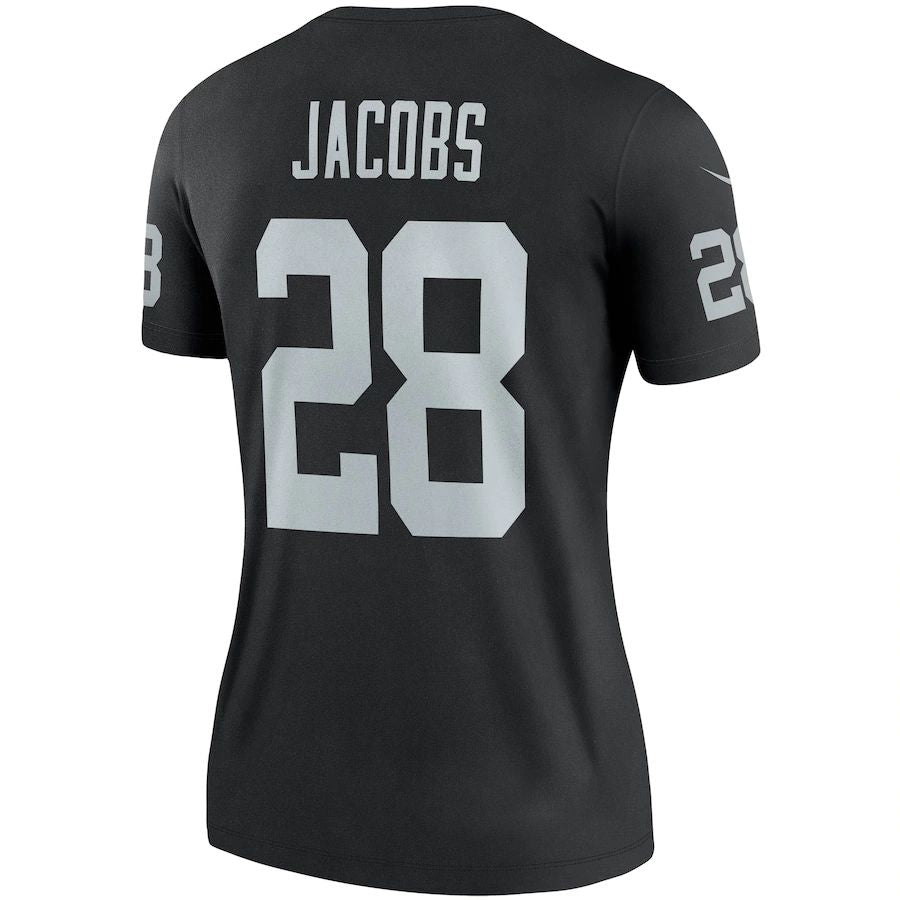 L.Raiders #28 Josh Jacobs Black Legend Jersey Stitched American Football Jerseys