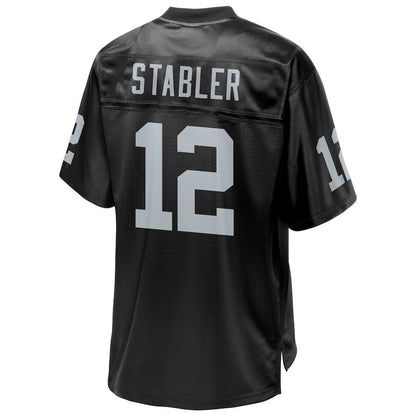 L.Raiders #12 Ken Stabler Pro Line Black Retired Team Player Jersey Stitched American Football Jerseys