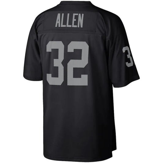 L.Raiders #32 Marcus Allen Mitchell & Ness Black Retired Player Legacy Replica Jersey Stitched American Football Jerseys