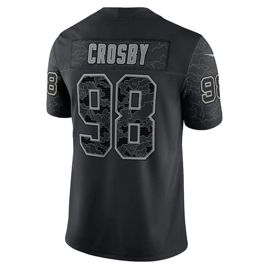 L.Raiders #98 Maxx Crosby Black RFLCTV Limited Jersey Stitched American Football Jerseys