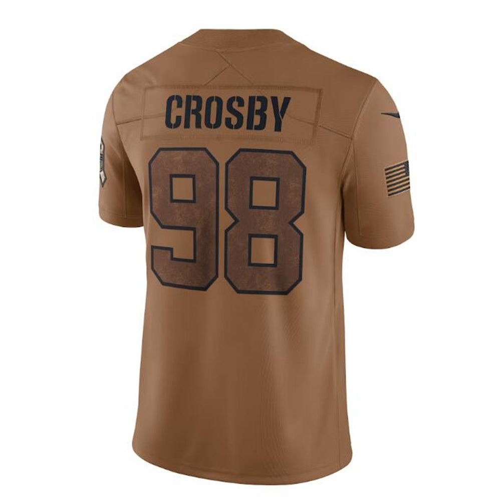 L.Raiders #98 Maxx Crosby Brown 2023 Salute To Service Limited Jersey Stitched American Football Jerseys