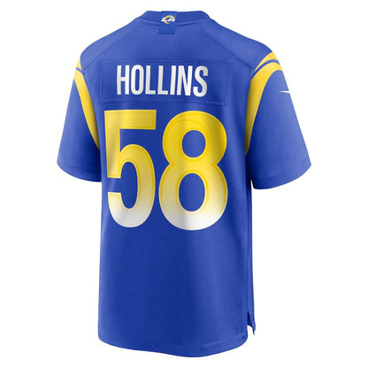 LA.Rams #58 Justin Hollins Royal Game Jersey Stitched American Football Jerseys