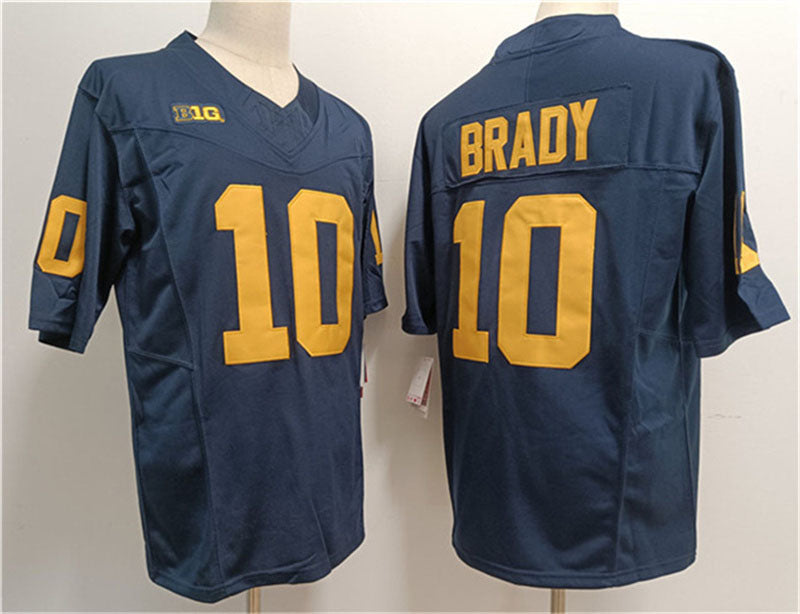 M.Wolverines #10 Tom Brady 2023 F.U.S.E. Navy Stitched Jersey College Jerseys