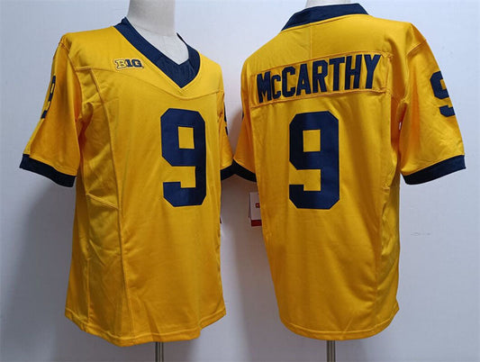 M.Wolverines #9 J.J. McCarthy 2023 F.U.S.E. Yellow Stitched Jersey College Jerseys