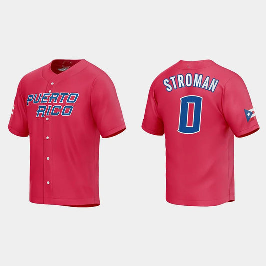 #0 MARCUS STROMAN PUERTO RICO BASEBALL 2023 WORLD BASEBALL CLASSIC JERSEY ¨C RED Stitches Baseball Jerseys