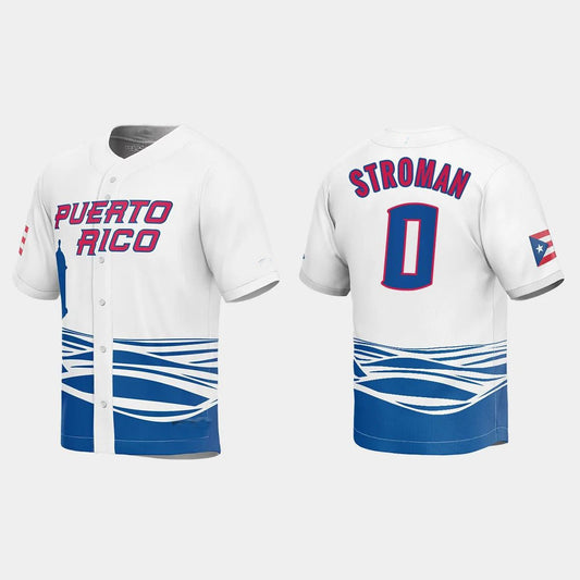 #0 MARCUS STROMAN PUERTO RICO BASEBALL 2023 WORLD BASEBALL CLASSIC JERSEY ¨C WHITE Stitches Baseball Jerseys