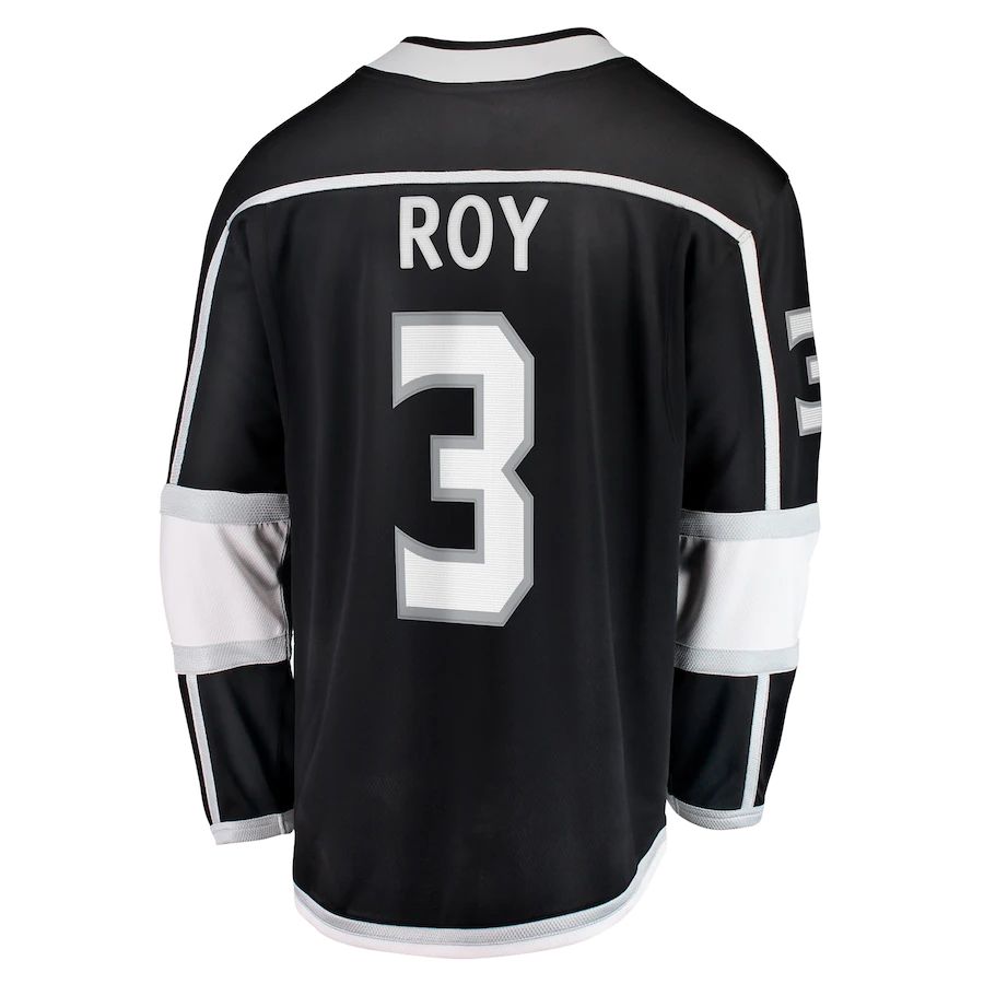 LA.Kings #3 Matt Roy Fanatics Branded Home Breakaway Player Jersey  Black Stitched American Hockey Jerseys