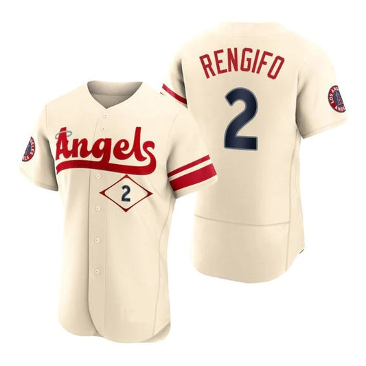 Baseball Jerseys Men  Los Angeles Angels #2 Luis Rengifo Cream Stitched 2022 City Connect Jersey