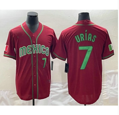 Mexico Baseball #7 Julio Urias Number 2023 Red Green World Baseball Classic Stitched Jerseys Baseball Jerseys