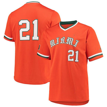 #21 M.Hurricanes Primegreen Baseball Jersey Orange Football Jersey Stitched American College Jerseys