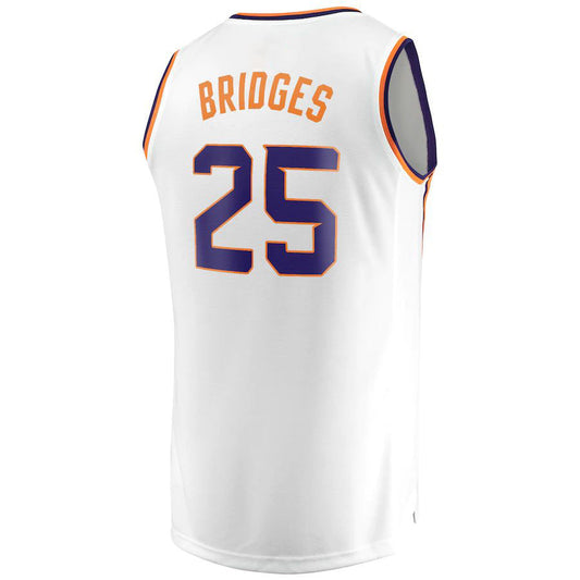 P.Suns #25 Mikal Bridges Fanatics Branded 2022-23 Fast Break Replica Jersey White Association Edition Stitched American Basketball Jersey