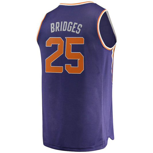 P.Suns #25 Mikal Bridges Fanatics Branded Fast Break Replica Jersey  Icon Edition Purple Stitched American Basketball Jersey