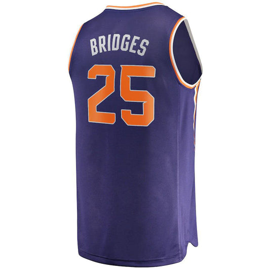 P.Suns #25 Mikal Bridges Fanatics Branded  Fast Break Replica Player Jersey Icon Edition Purple Stitched American Basketball Jersey