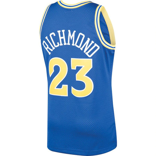 G.State Warriors #23 Mitch Richmond Mitchell & Ness 1990-91 Hardwood Classics Swingman Player Jersey  Royal Stitched American Basketball Jersey