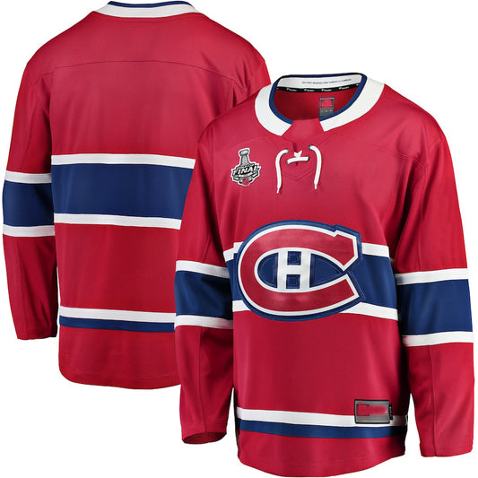 M.Canadiens Fanatics Branded Home 2021 Stanley Cup Final Bound Breakaway Jersey Red Stitched American Hockey Jerseys