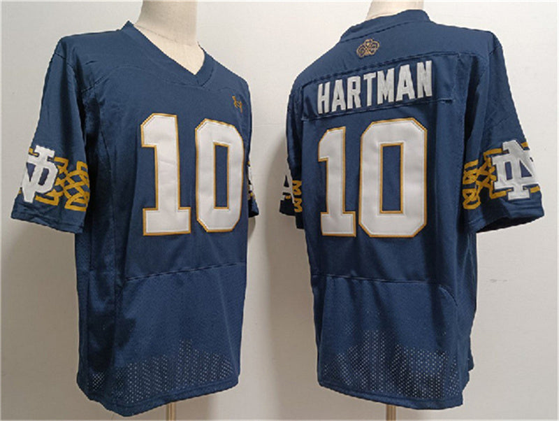 N.Dame Fighting Irish #10 Sam Hartman Navy With Name Limited Stitched Jersey College Jerseys