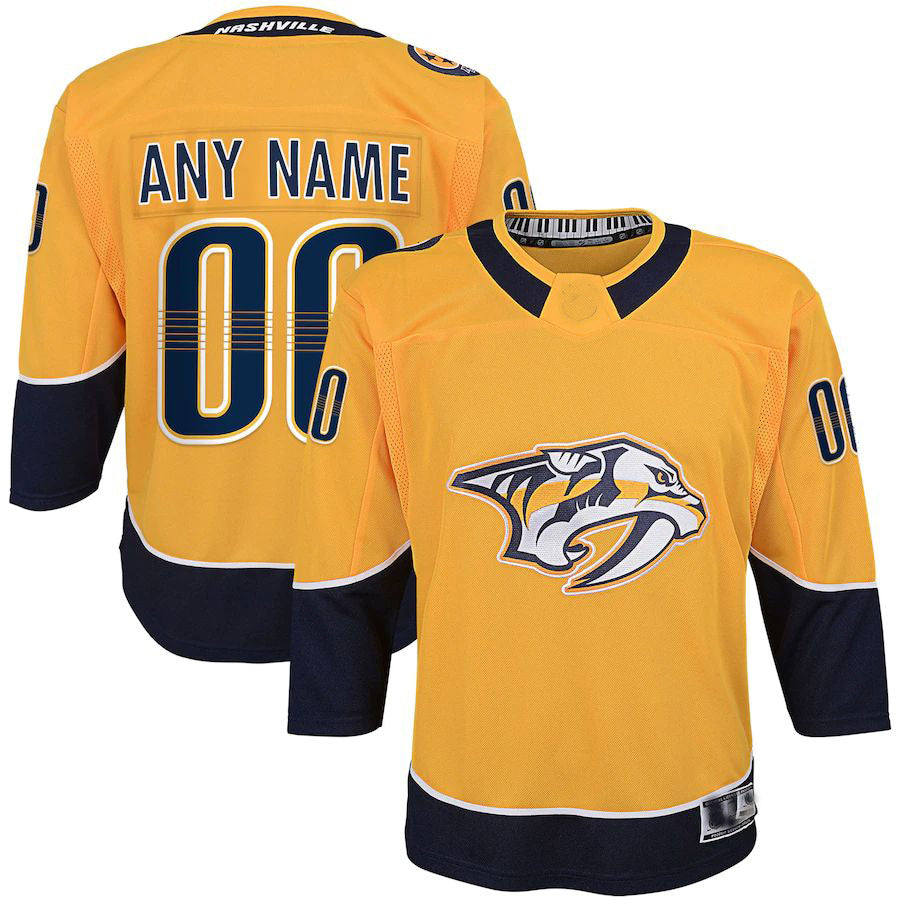 Custom N.Predators Home Premier Gold Stitched American Hockey Jerseys