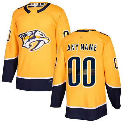 Custom N.Predators Authentic Jersey  Gold Stitched American Hockey Jerseys