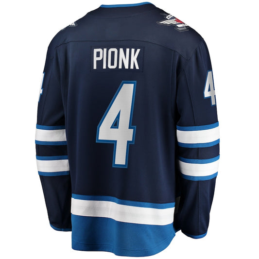 W.Jets #4 Neal Pionk Fanatics Branded Home Breakaway Player Jersey Navy Stitched American Hockey Jerseys