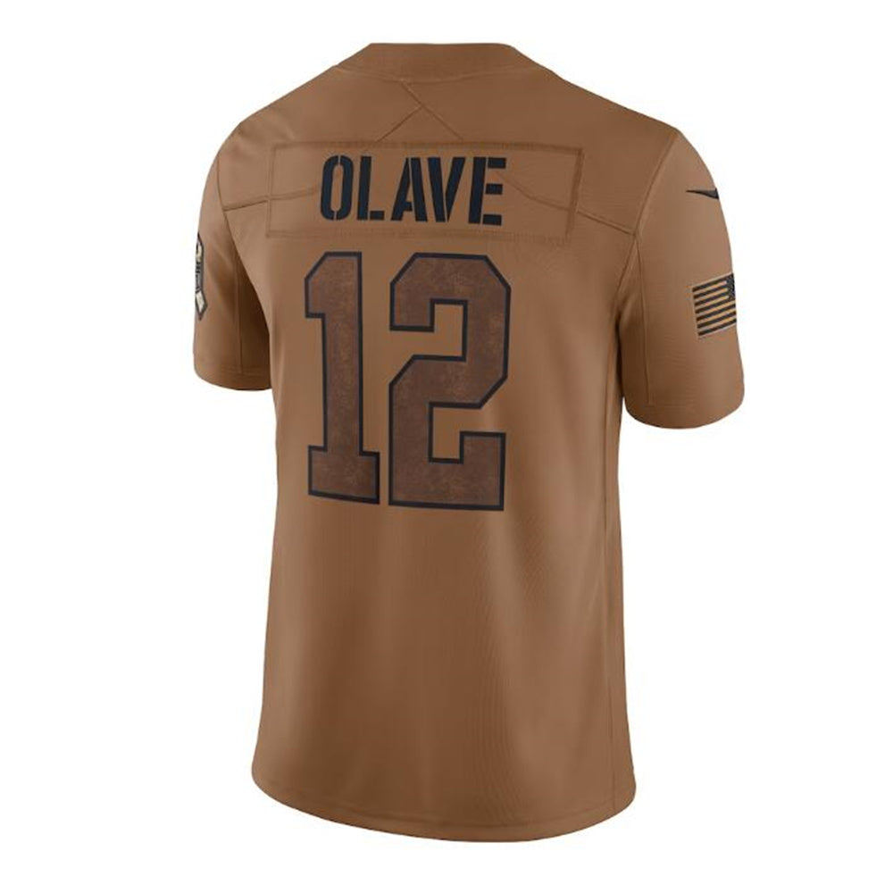 NO.Saints #12 Chris Olave Brown 2023 Salute To Service Limited Jersey Stitched American Football Jerseys