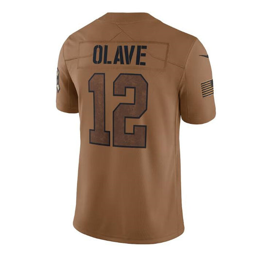 NO.Saints #12 Chris Olave Brown 2023 Salute To Service Limited Jersey Stitched American Football Jerseys