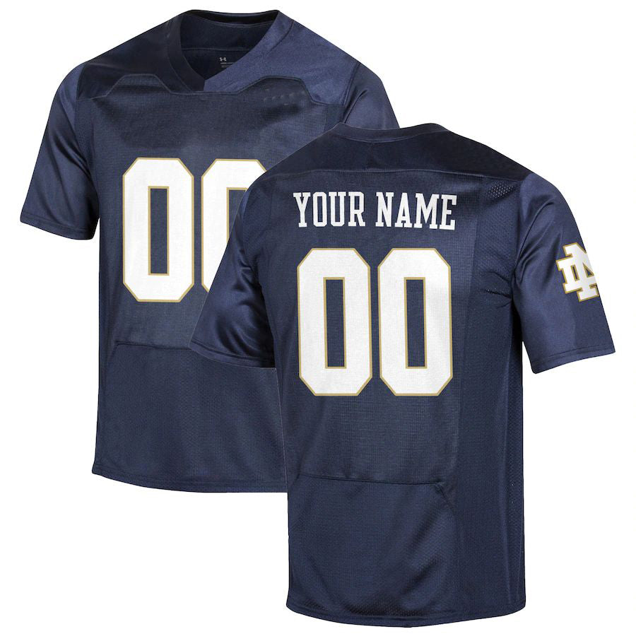 Custom N.Dame Fighting Irish Under Armour Replica Jersey Navy Football Jersey American Stitched College Jerseys