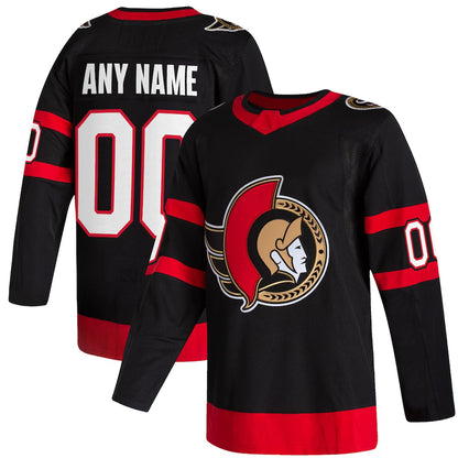 Custom O.Senators  2020-21 Home Authentic Jersey Black Stitched American Hockey Jerseys