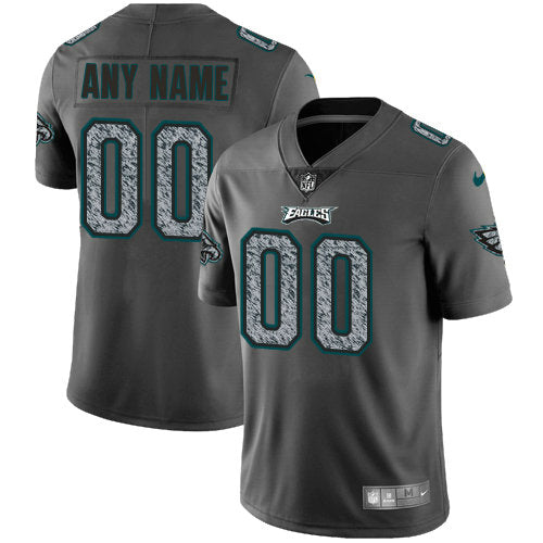 Custom P.Eagles Gray Static Vapor Untouchable Stitched American Football Jerseys