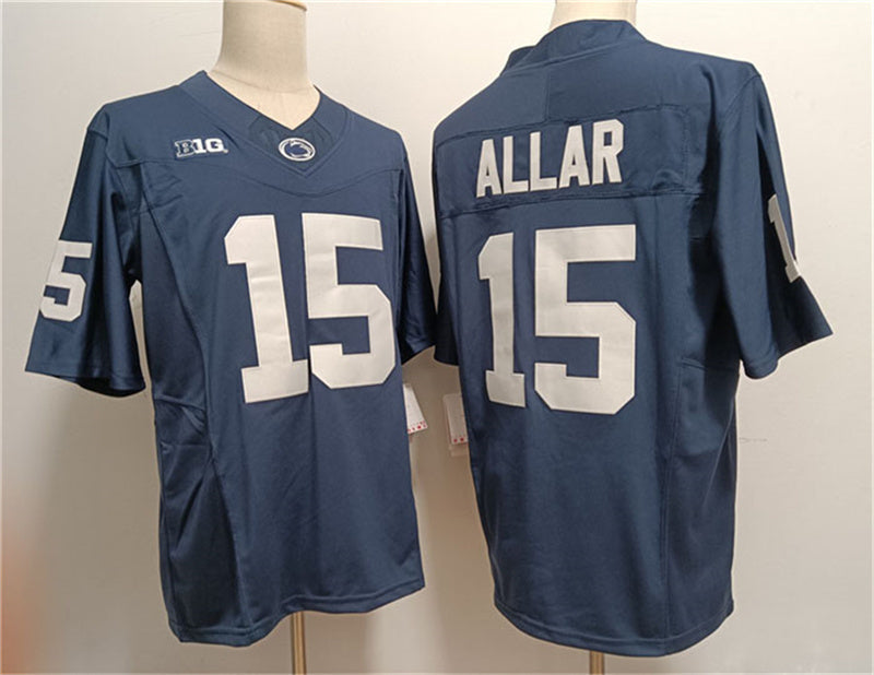 P.State Nittany Lions #15 Drew Allar Navy Stitched Jersey College Jers ...