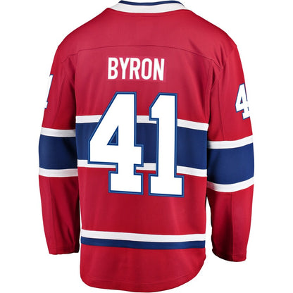 M.Canadiens #41 Paul Byron Fanatics Branded Breakaway Player Jersey  Red Stitched American Hockey Jerseys