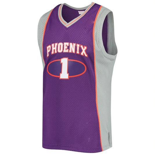 P.Suns #1 Penny Hardaway Mitchell & Ness 2001-2002 Authentic Hardwood Classics Swingman Jersey  Purple Stitched American Basketball Jersey