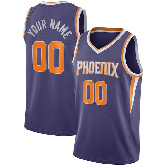 Custom P.Suns 2020-21 Swingman Custom Jersey  Purple Icon Edition Stitched Basketball Jersey