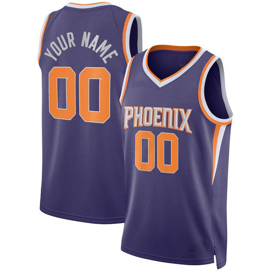 Custom P.Suns 2021-22 Diamond Swingman Custom Jersey Purple Icon Edition Stitched Basketball Jersey