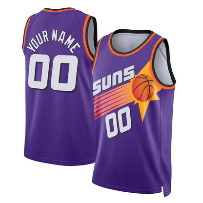 Custom P.Suns Unisex 2022-23 Custom Swingman Jersey Classic Edition  Purple Stitched Basketball Jersey