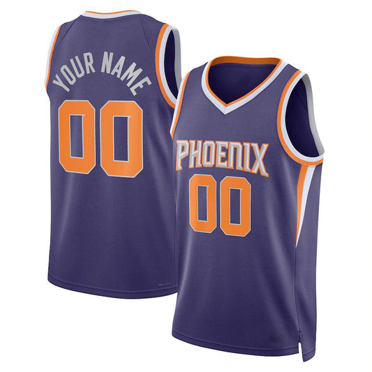 Custom P.Suns Unisex 2022-23 Swingman Custom Jersey Purple Icon Edition Stitched Basketball Jersey