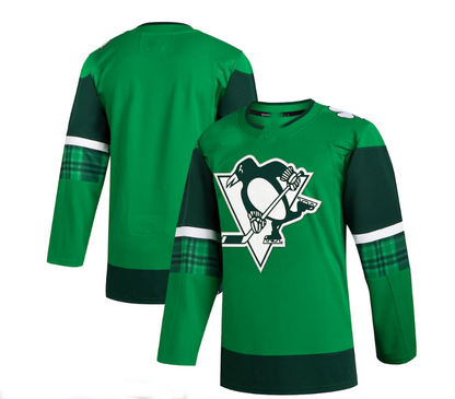 P.Penguins 2023 St. Patrick's Day Primegreen Authentic Jersey - Kelly Green Stitched American Hockey Jerseys